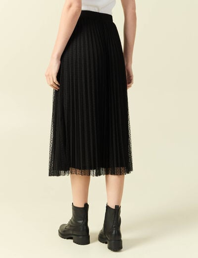 Jupe midi &eacute;vas&eacute;e tulle noir femme