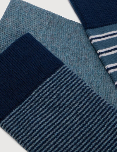Lot de 3 paires chaussettes hautes vert fonc&eacute; homme