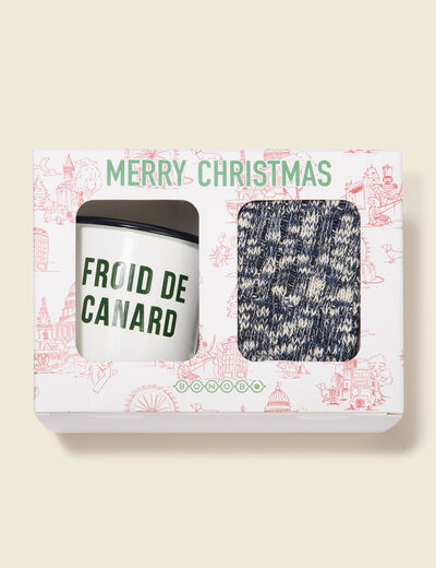 Coffret tasse X paire de chaussettes ecru homme