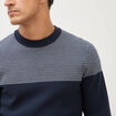 Pull droit fin col rond manches longues bleu marine homme