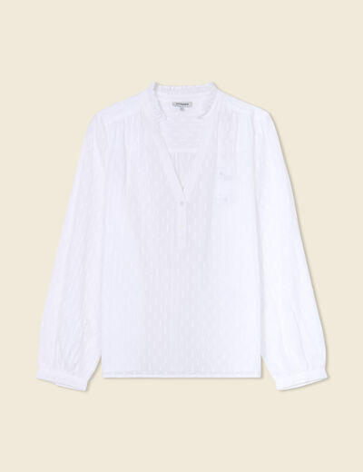 Blouse manches longues blanc femme