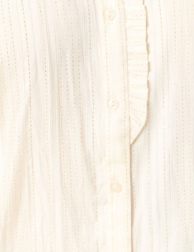 Chemise manches longues creme femme