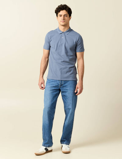 Polo éco-responsable bleu foncé homme