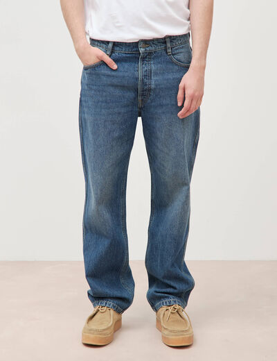 Jeans large relaxed denim stone homme