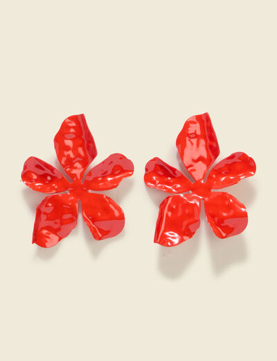 Boucles d'oreilles orange fonc&eacute; femme