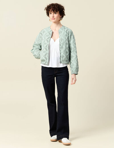 Veste broderie anglaise vert clair femme