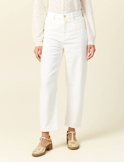 Pantalon slouchy 7/8ème ecru femme