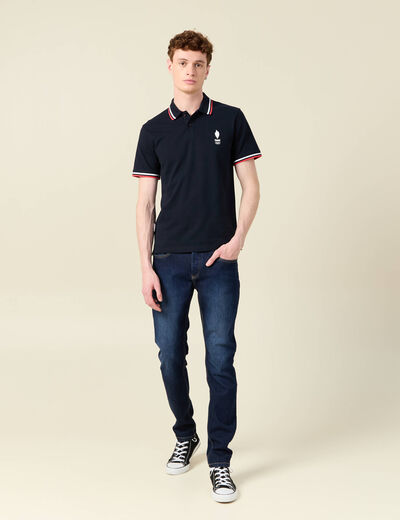 Polo manches courtes bleu marine homme