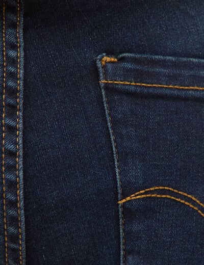 Jeans regular taille haute denim brut femme