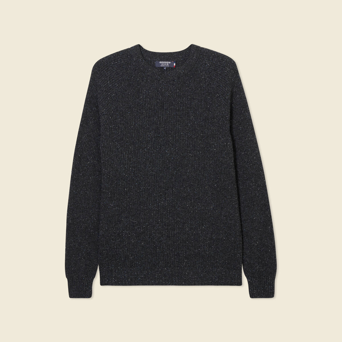 Pull manches longues fabriqué en France gris foncé homme