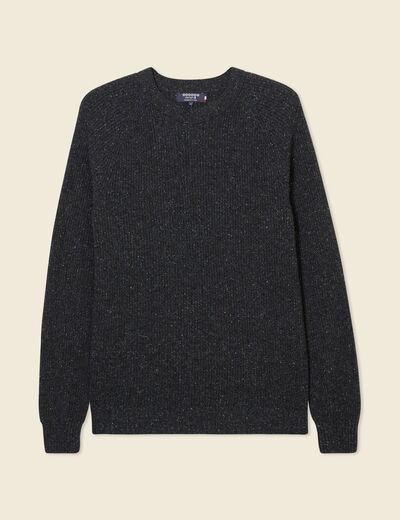 Pull manches longues fabriqué en France gris foncé homme