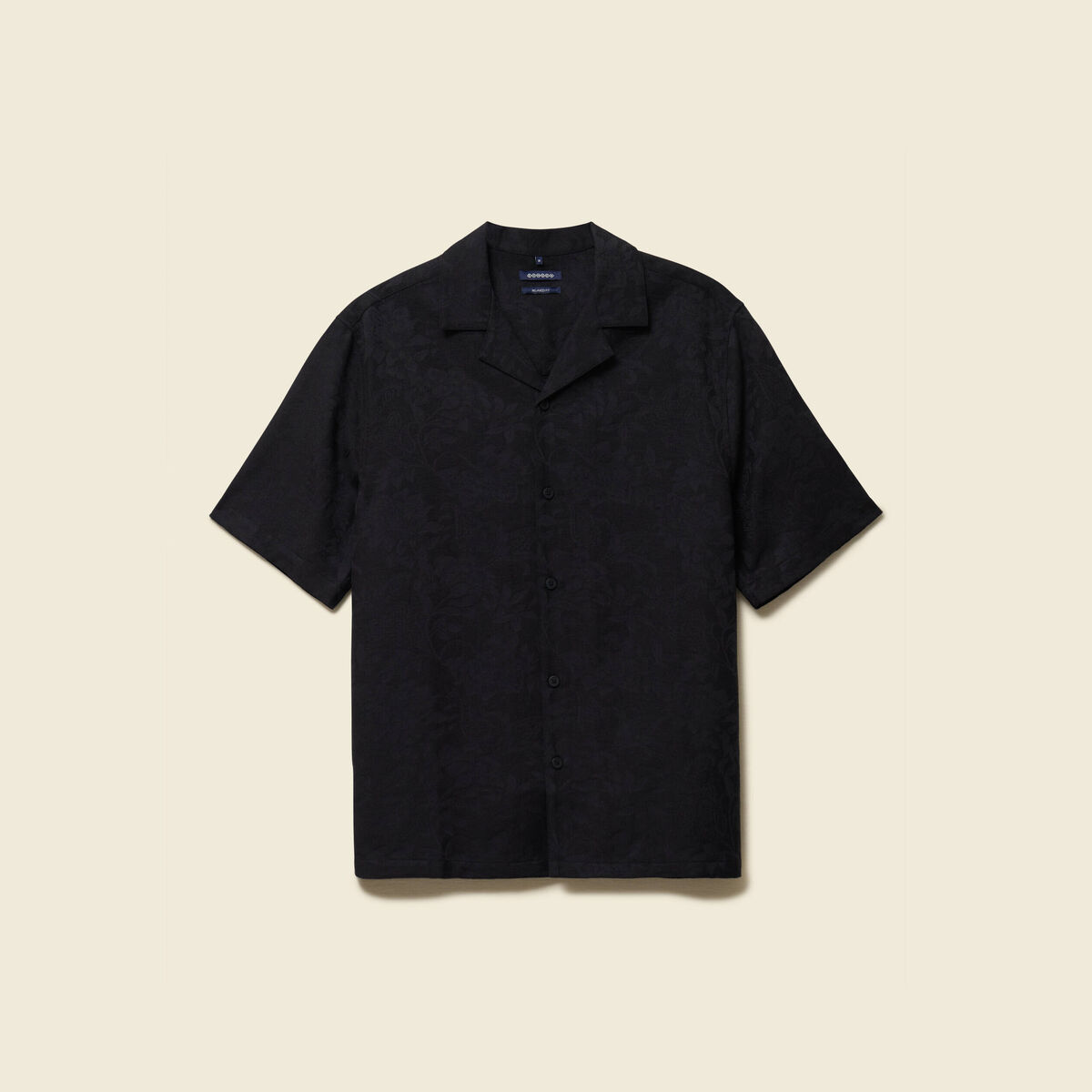 Chemise boyfriend manches courtes noir homme