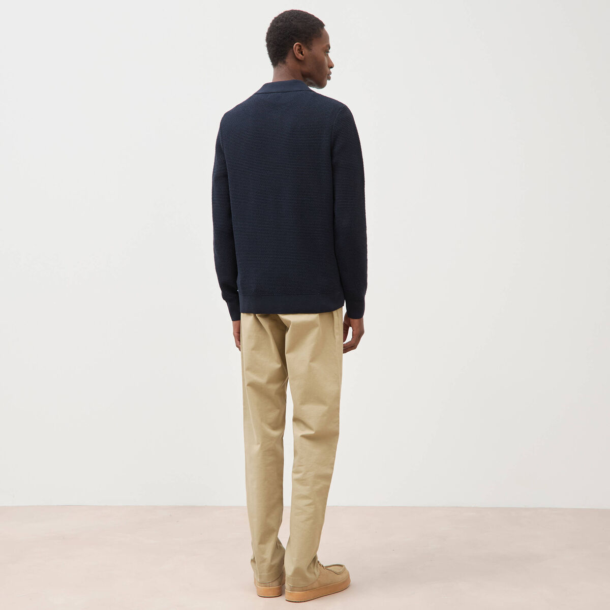 Pull manches longues bleu marine homme