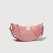 Sac bandouli&egrave;re en velours doubl&eacute; vieux rose femme