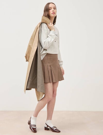 Mini-jupe doubl&eacute;e ficelle femme