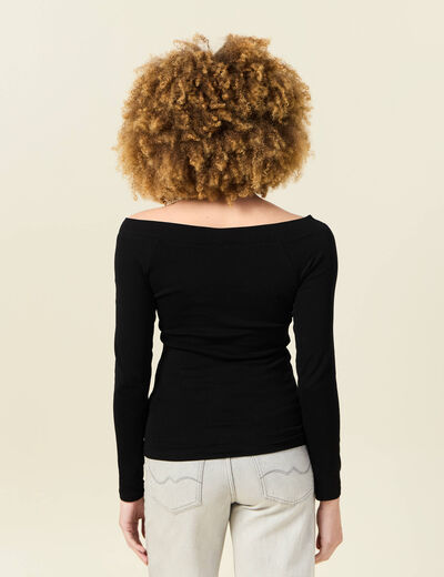 T-shirt manches longues noir femme