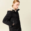 Parka droite à capuche noir femme