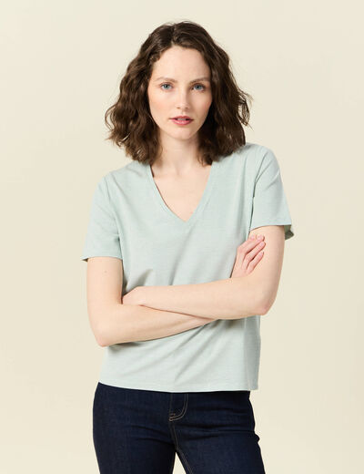T-shirt manches courtes vert clair femme