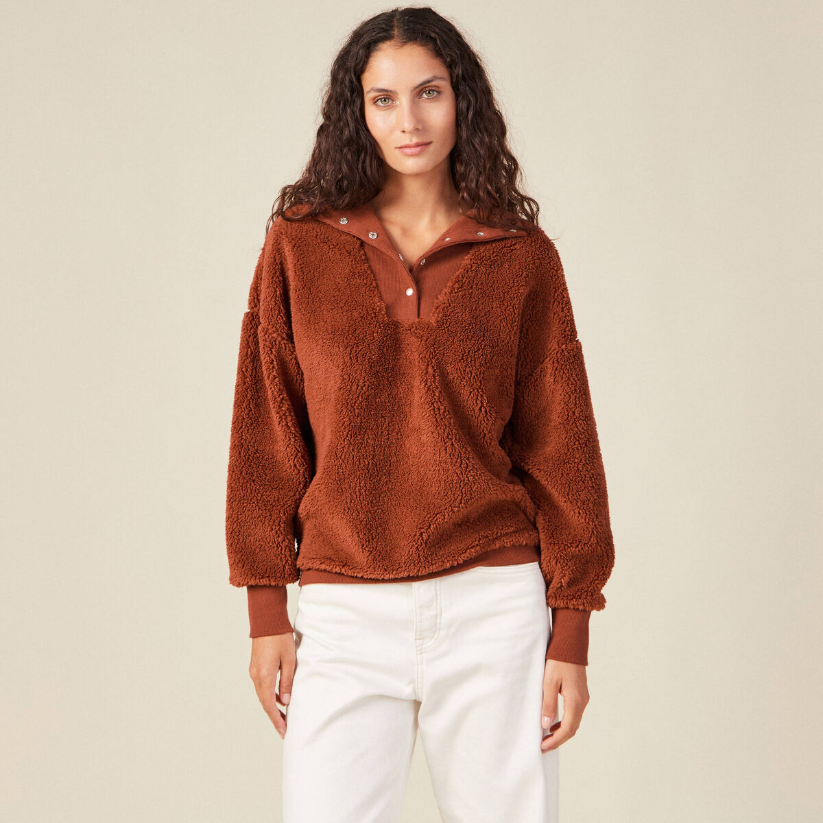 Sweat éco-responsable rouge foncé femme