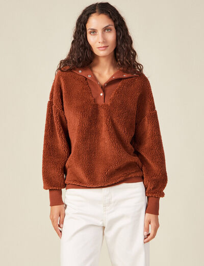 Sweat éco-responsable rouge foncé femme