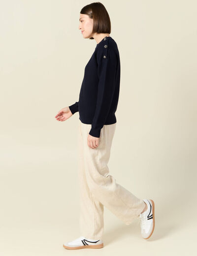Pull éco-responsable bleu marine femme