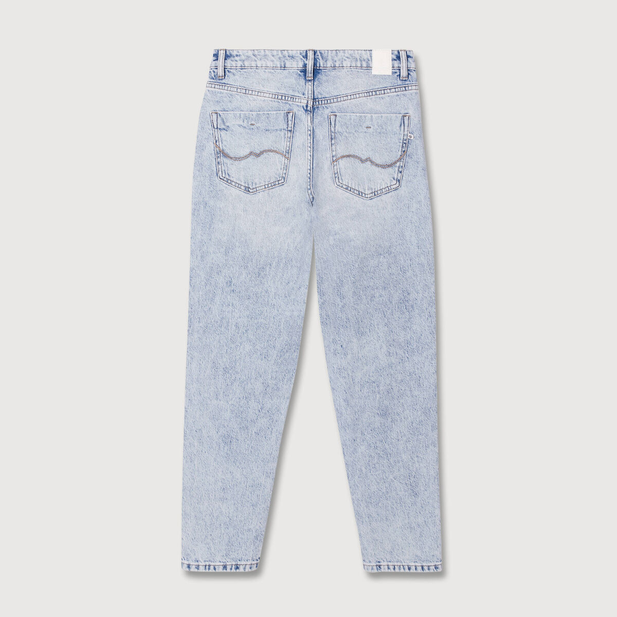 Jeans mom 7/8&egrave;me denim snow bleu femme