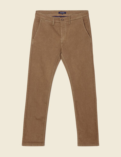 Pantalon chino slim taupe homme