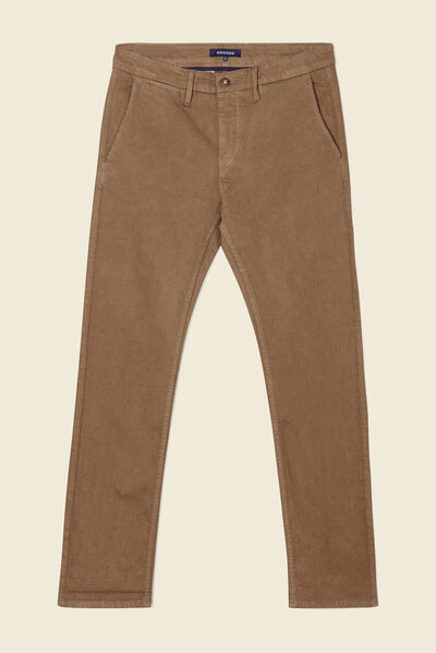 Pantalon chino slim taupe homme