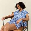 Blouse manches courtes bleu femme