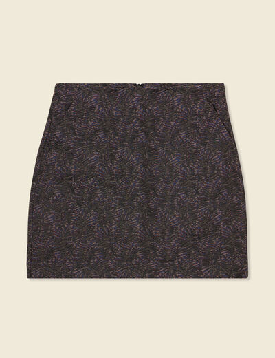 Jupe droite multicolore femme