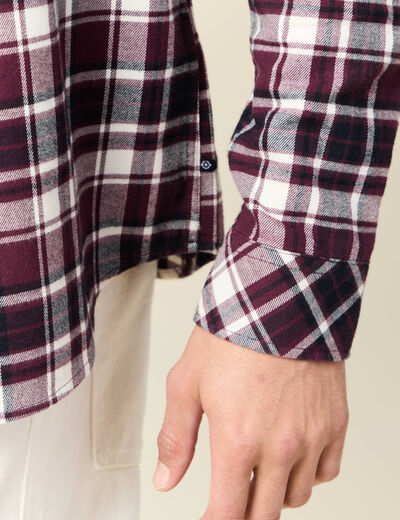 Chemise manches longues prune homme