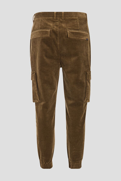 Pantalon battle velours vert kaki homme