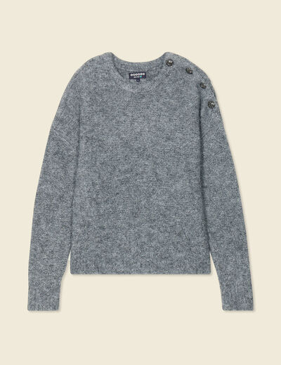 Pull manches longues gris clair femme