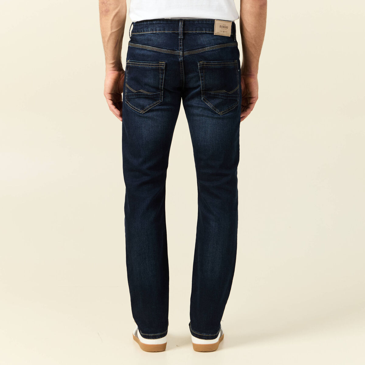 Jeans straight éco-responsable denim brut homme