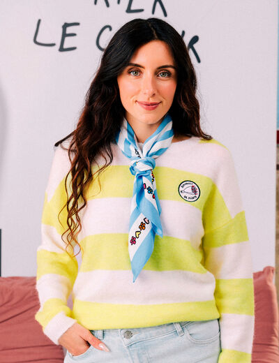 Pull col rond Atelier Beguin x Bonobo jaune femme