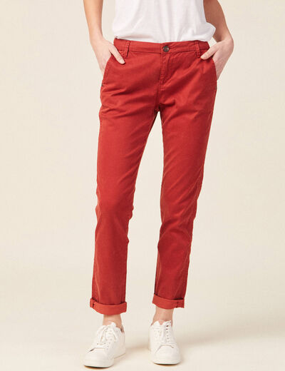 Pantalon chino Instinct orange foncé femme