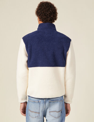 Sweat manches longues zippé vert foncé homme