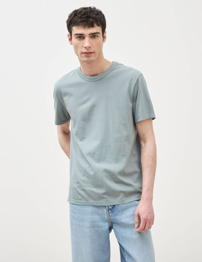 T-shirt en coton manches courtes bleu gris homme
