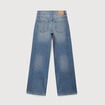 Jeans wide leg strass taille standard bleu femme