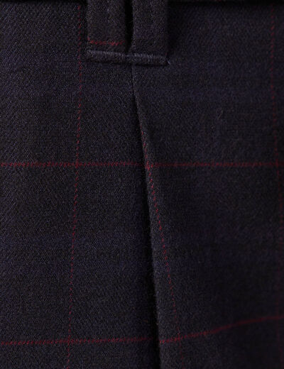 Pantalon carotte ceinturé bleu marine femme