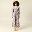 Robe col V manches longues bleu femme
