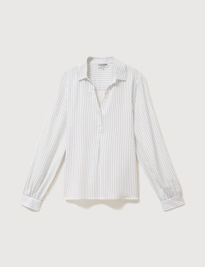 Blouse manches longues bleu femme