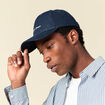 Casquette en jeans coton bleu fonc&eacute; homme