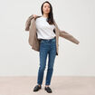 Jeans slim taille haute 7/8&egrave;me denim stone femme