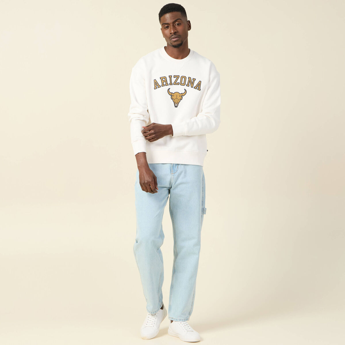 Sweat éco-responsable ecru homme