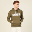 Sweat à capuche taupe homme