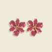 Boucles d'oreilles forme fleur mauve femme