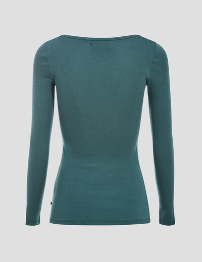 T-shirt femme maille unie Instinct vert canard femme