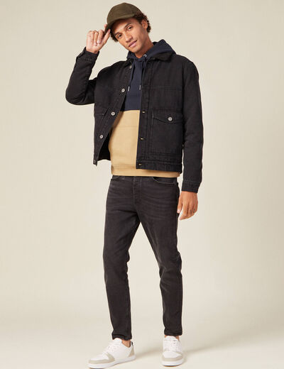 Sweat à capuche bleu marine homme