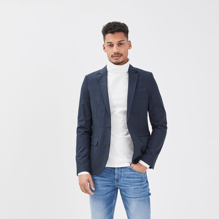 Veste blazer droite bleu marine homme